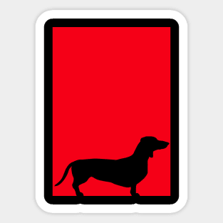 Dachshund dog red silhouette Sticker